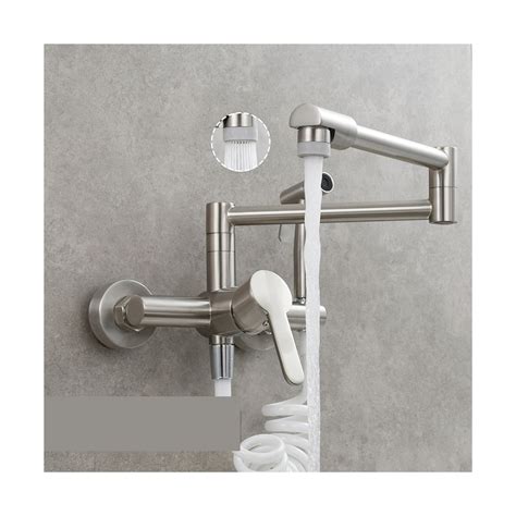 Copper Wall Type Hot And Cold Basin Kitchen Faucet Foldable Extension Faucet Universal Folding