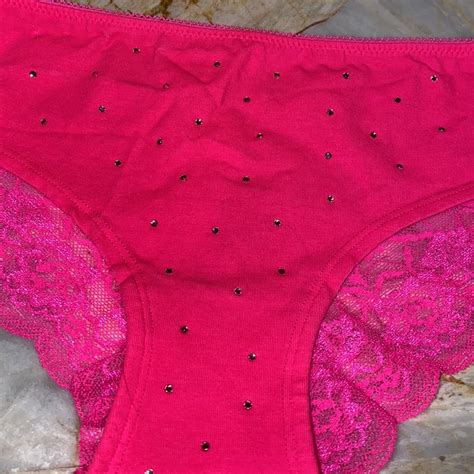 Rare Pink Vintage Panty Underwear Bikini Lace Back Fr Gem