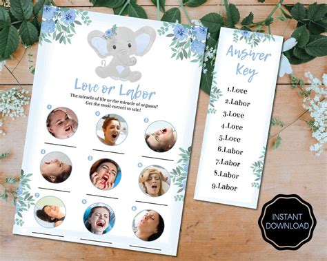 Baby Shower Game Love Or Labor Baby Shower Labor Or Love Baby Shower Game Labor Or Porn