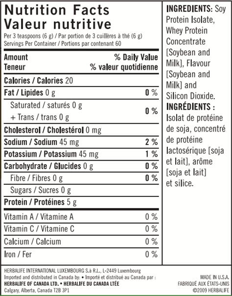 Herbalife Protein Powder - GreatHealth.ca