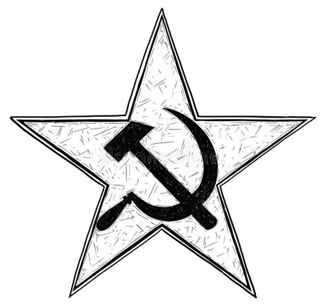 Symbole Communiste D étoile Avec Le Dessin De Vecteur De Marteau Et De