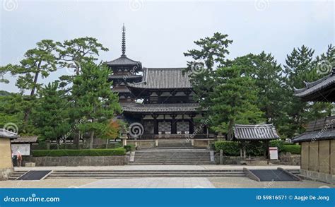 Entrance Of Horyu Ji Temple In Nara Japan Stock Image Image Of