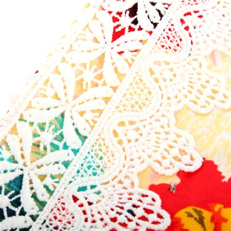 RELLECIGA Damen Bademode Triangel Bikini Mit Spitze Volk Floral Gelb Relleciga De