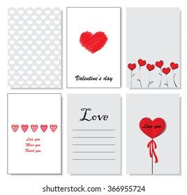 Collection Romantic Love Cards Stock Vector (Royalty Free) 366955724 ...