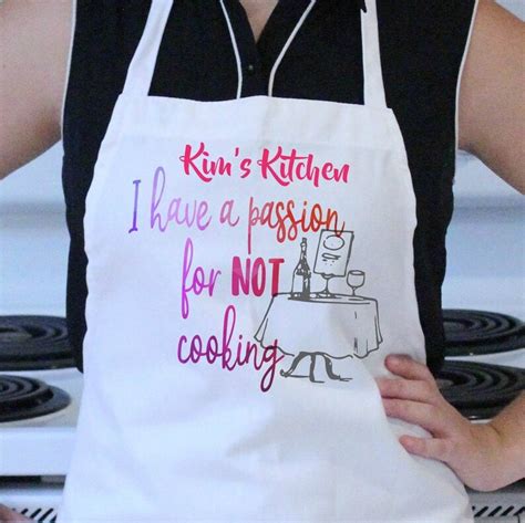 I Have A Passion For Not Cooking Apron Custom Apron Etsy