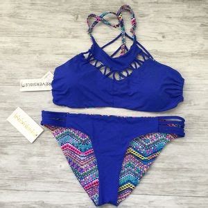 Tinibikini Swim Reversible Multicolored Blue Bikini Set Poshmark