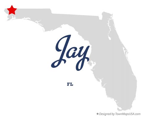 Map of Jay, FL, Florida