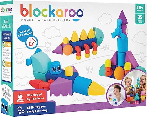 Amazon Blockaroo Magnetic Foam Building Blocks STEM Preschool