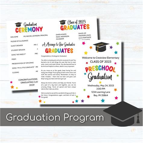 Preschool Graduation Editable Preschool Graduation Program Etsy