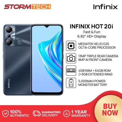 Infinix HOT I Smartphone GB GB Helio G HD Display MP Triple Rear Camera