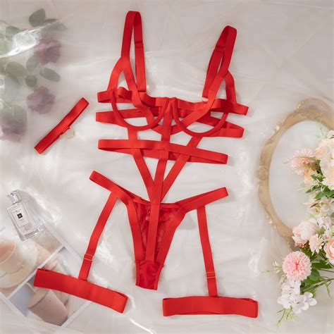 Generic New Lace Seduction Hollow Out Breathable Hand Strap Corset Backless Sexy Lingerie Suit