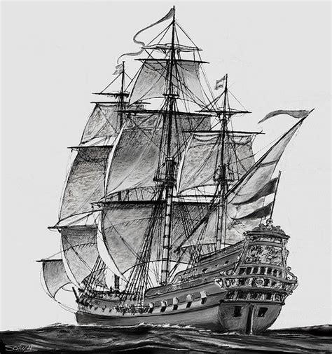 Drawing Sailing Ship Np