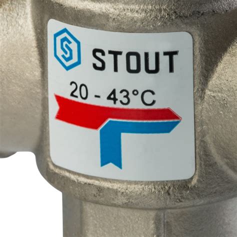 Термостатический смесительный клапан 1" STOUT НР 20-43°С 1,6 KV ...