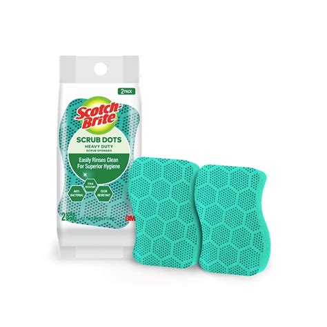 3m Scotch Brite Scrub Dots Non Scratch Antibacterial Scrub Sponge