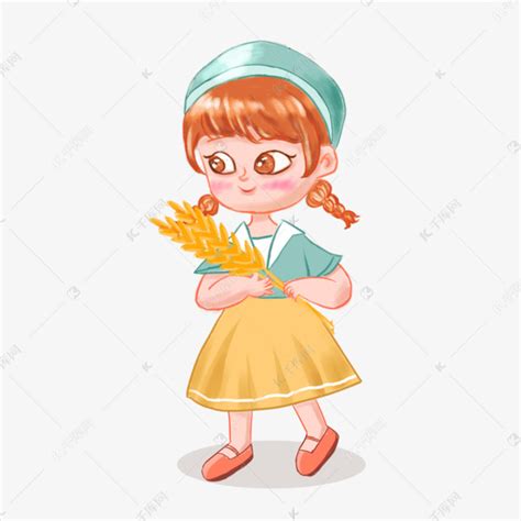 手绘卡通小女孩元素素材图片免费下载 千库网