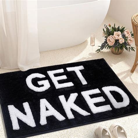 Amazon KOEXM Get Naked Bath Mat Cute Bathroom Rugs X Funny Bath Mat Non Slip