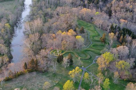 Colour Online Aerial Photograph Of Serpent Mound Photograph