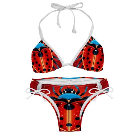 Seven Starred Ladybird Detachable Sponge Adjustable Strap Bikini Set Two Pack Swimsuits For All