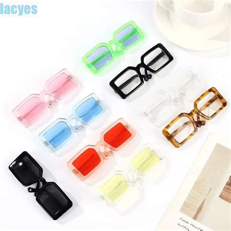 Lacyes Miniature Doll Sunglasses Miniature 9cm Plush Doll Glasses Cute Square Plastic Kawaii