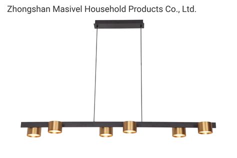 Masivel Lighting Modern Aluminum Linear LED Pendant Light Brass