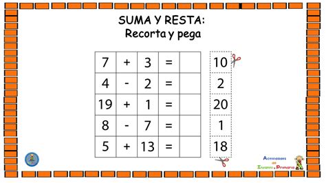 Fichas C Lculo Mental Sumas Y Restas Imagenes Educativas Ejercicios