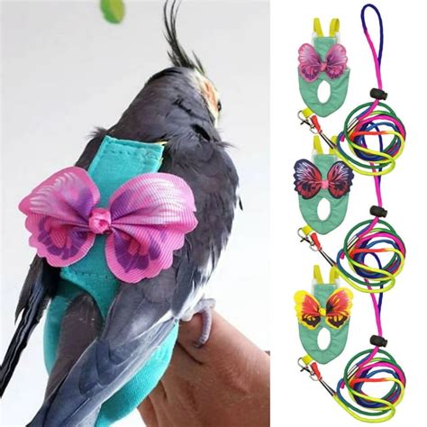 Wharick Parrot Harness With Butterflies Wing Bird Flying Harness