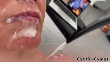 Blow Job When He Watches My Porn On Laptop With A Lot Cum In My Mouth Xnxx