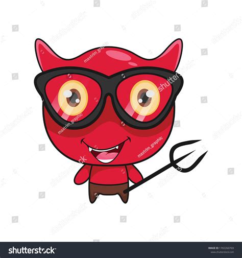 Cute Red Devil Cartoon Design Stock Vector Royalty Free 1702260769