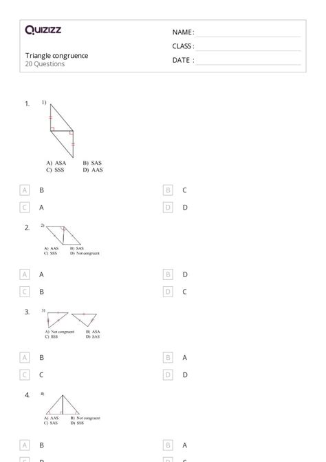 50 Congruence Worksheets For 11th Class On Quizizz Free Printable