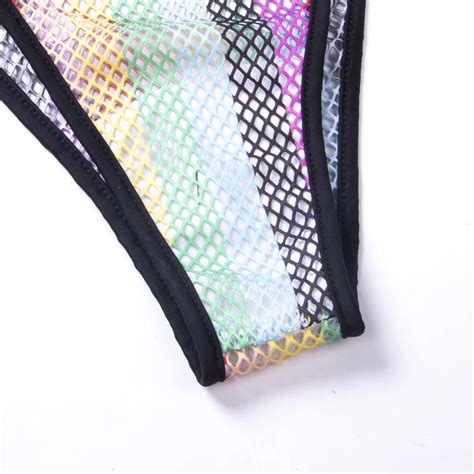 Sexy Rainbow Fishnet Lingerie Swimsuit Queerks