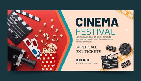 Free Vector | Cinema festival horizontal sale banner template