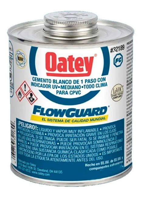 Pegamento Cemento Tuberia Cpvc Oatey Azul Ml Flowguard Mercadolibre