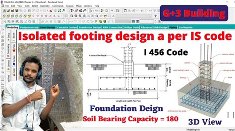 Isolated Footing Design A Per IS Code Using Staad Pro Software Civil