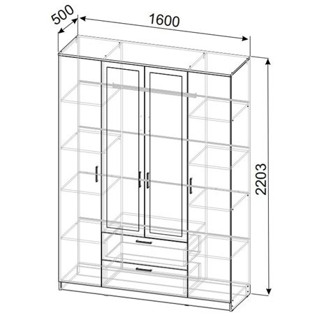 Шкаф для одежды с зеркалом венге, ясень светлый "Виста 1" - купить за ...