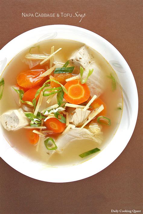 Napa Cabbage And Tofu Soup Daily Cooking Quest