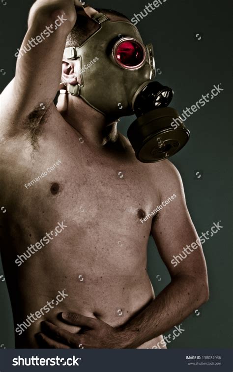 Attractive Man Gas Mask Nude Portrait Stock Photo Shutterstock