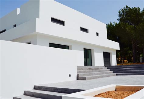 Enlucido Exterior Con Mortero De Cemento Blanco Construcciones Sinergia