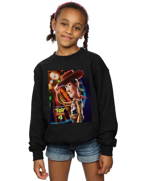 Disney Girls Toy Story 4 Woody Poster Sweatshirt Fruugo Us