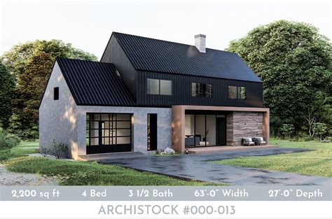 4 Bedroom Modern Barn House Barndominium Plan Ank Studio House Plans