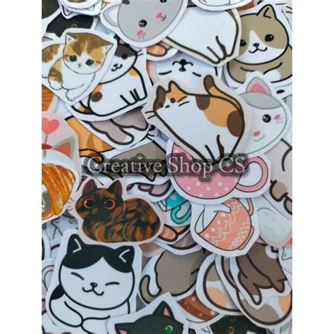 Jual ISI 10 STIKER STIKER KUCING STICKER CAT STIKER KUCING LUCU