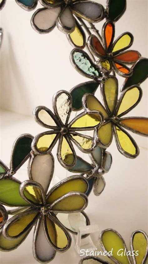 Colorful Stained Glass Flower Wreath
