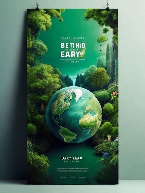 Premium Photo Happy Earth Day Posters And Leaves Saving The Planet