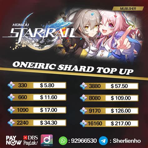 No Login Honkai Star Rail Oneiric Shard Top Up Via Uid Honkai Star