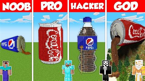 Coca Cola Vs Pepsi Base Build Challenge Minecraft Battle Noob Vs Pro