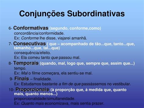 O Que é Conjunções Subordinadas - 5
