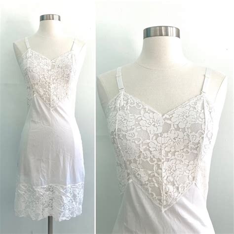Vintage Intimates Sleepwear Vintage 5s White Lace Slip Dress Nightie Lingerie Poshmark
