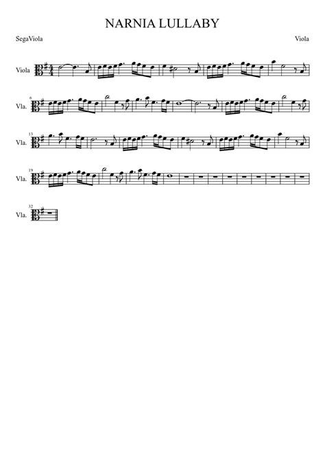 Narnia Lullaby Viola Sheet Music For Viola Download Free In Pdf Or Midi