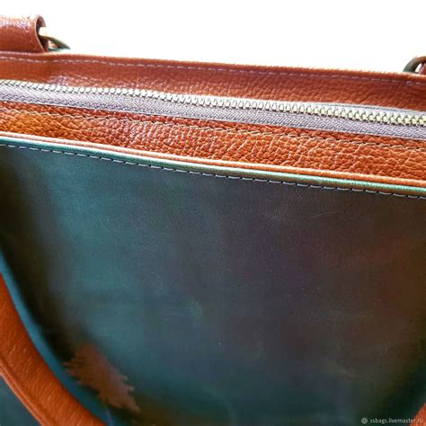 Сумка кожаная женская. Сумка-папка зеленый pul-ap / рыже-коричневая в ...