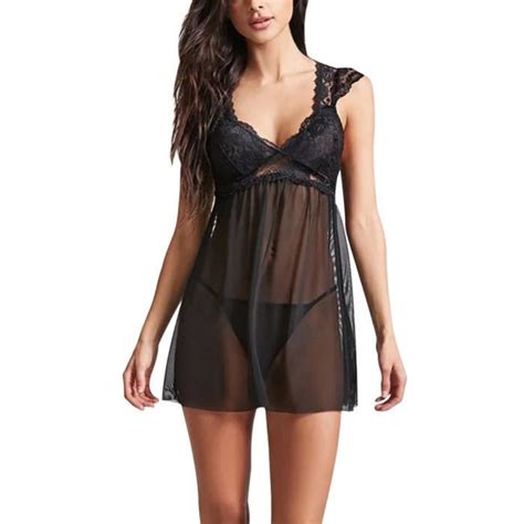 Mode Sexy Dentelle Vêtements de Nuit Lingerie Tentation Babydoll Sous