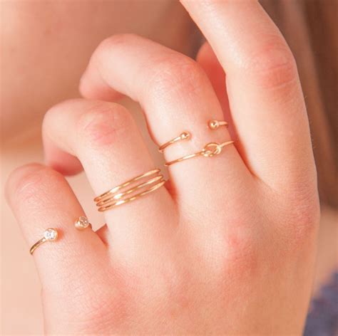 Stacking Ring Set Dainty Stacking Rings Delicate Ring Stack Etsy